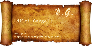 Mázi Gergely névjegykártya